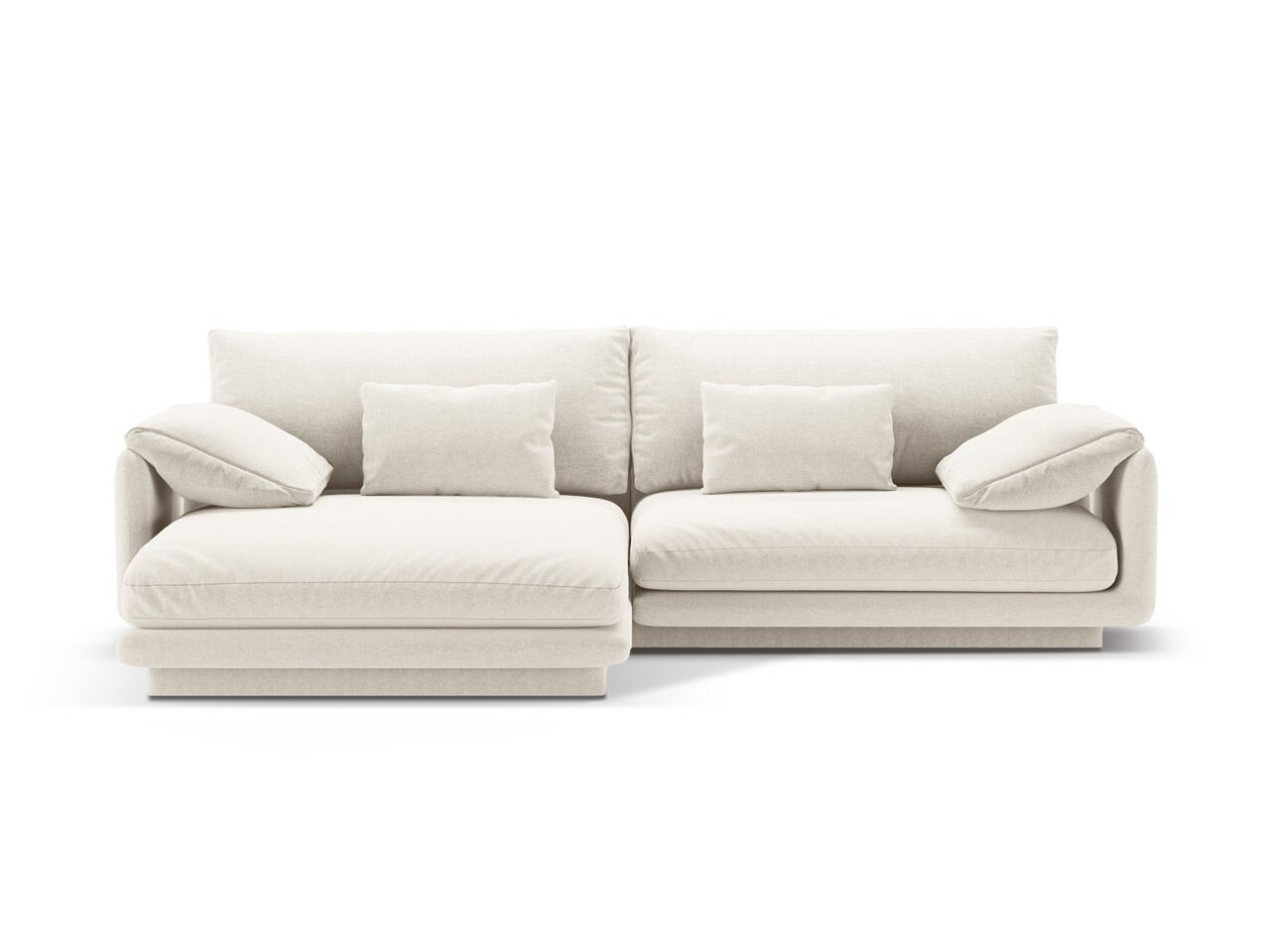 Coltar stanga 4 locuri, Torino-211, Micadoni Home, 250x170x83 cm, tesatura structurata chenille, ivoriu - imagine 7